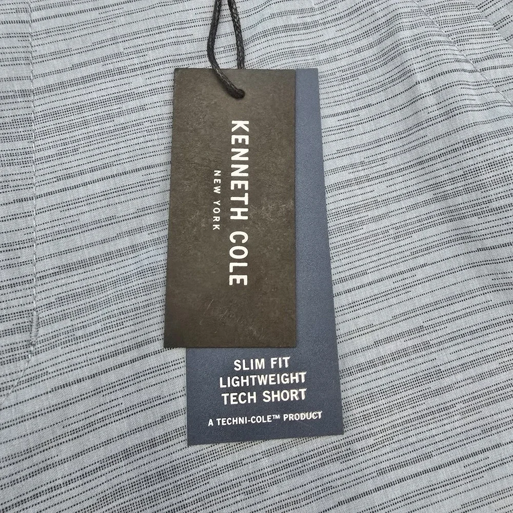 NEW Kenneth Cole Techni-Cole Men's Tech Stretch Slim Fit Shorts Light Grey Sz 29